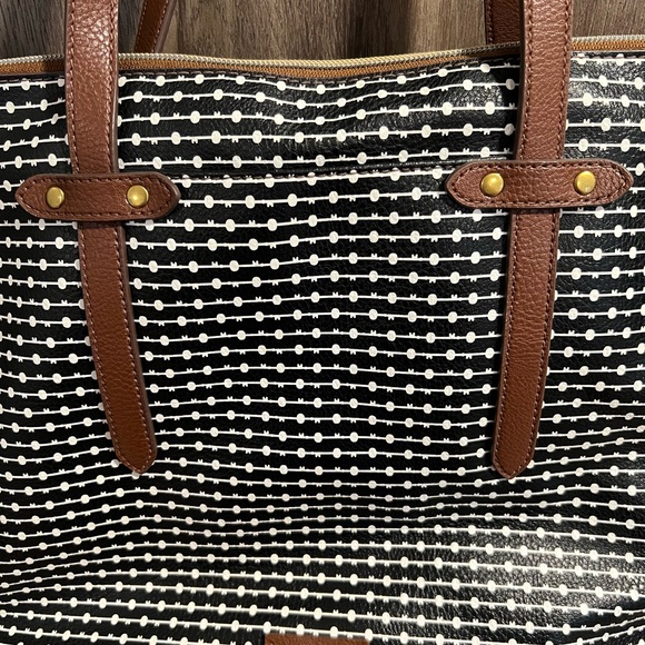 Fossil Felicity Tote in Black/White Key - Picture 3 of 6